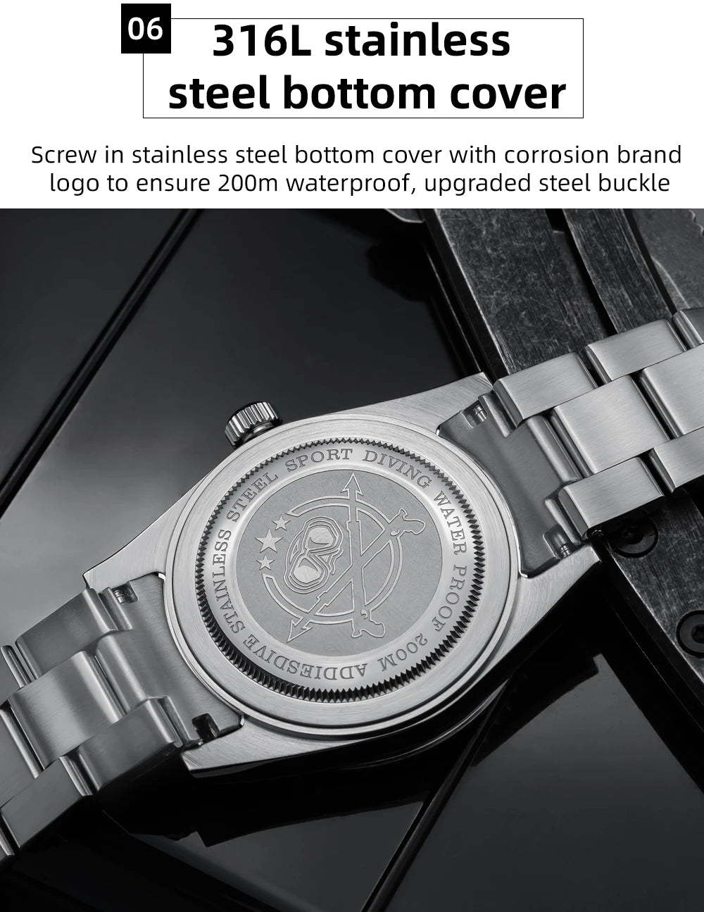 ADDIESDIVE Men's Diving Watch Stainless Steel Ceramic Bezel Quartz Watch Men's BGW9 Luminous 200m Waterproof  Men's Watch