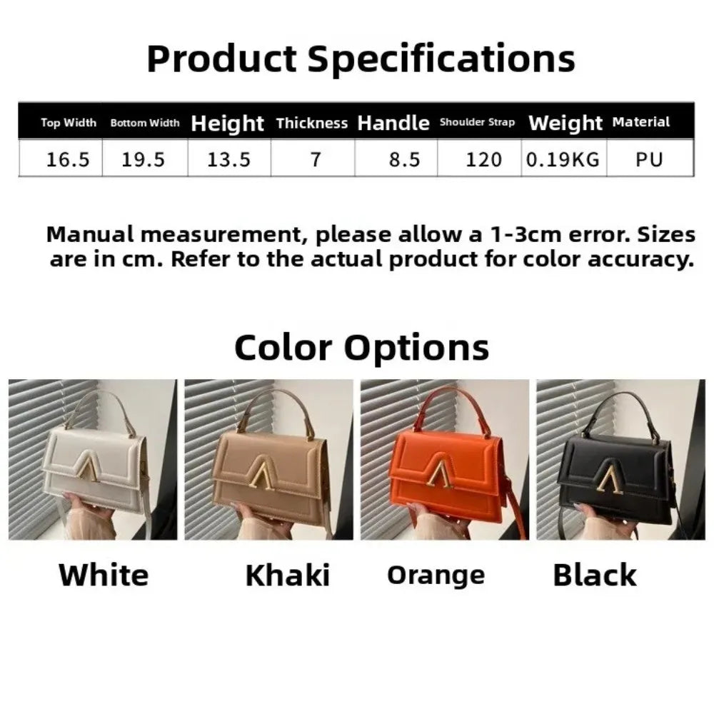 Casual Retro Shoulder Bag Candy Color Large Capacity Crossbody Bag PU Material Street Trend Ladies Handbag
