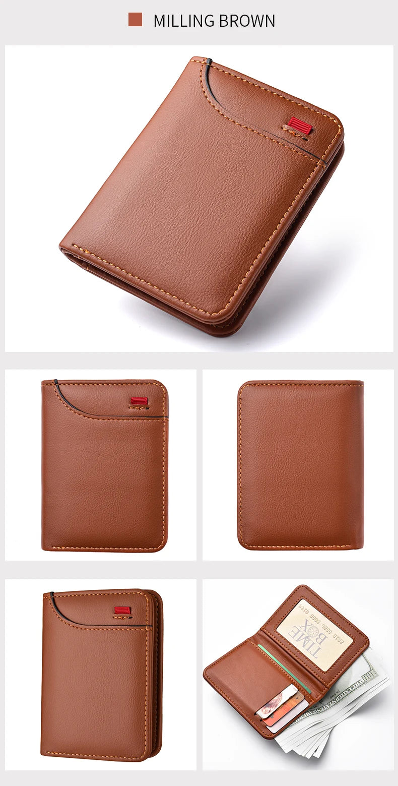 Men's Wallet Vertical Multi Card Small Wallet Driver's License Youth Mini Student Change Bag Card Bag