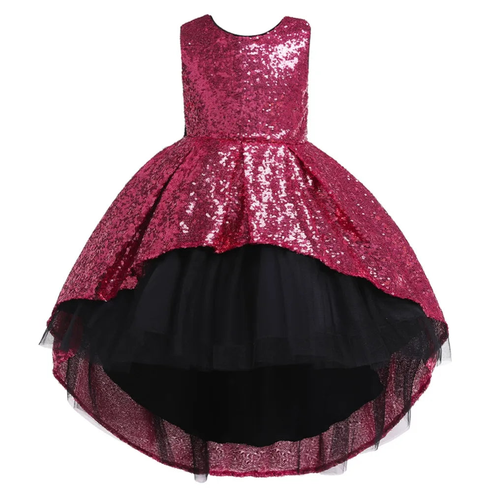 4-10 years Girls Dress Summer Baby Girls Flower sequins Dress High quality Party Princess Dress Kids Cotton Party girls Clothing