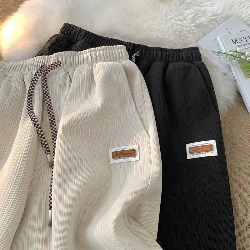 Casual Loose Thin Women's Sport Pants High Waist Wide Leg Five-Quarter Shorts Fashionable Versatile Summer Leisure Trousers