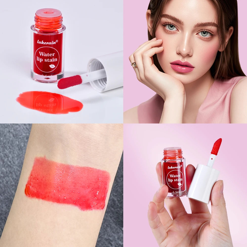 Lip Tint Stain 2 IN 1 Long Lasting Waterproof Lightweight Non-sticky Lipstick Transfer-Proof Matte Finish Liquid Blush Lip Gloss