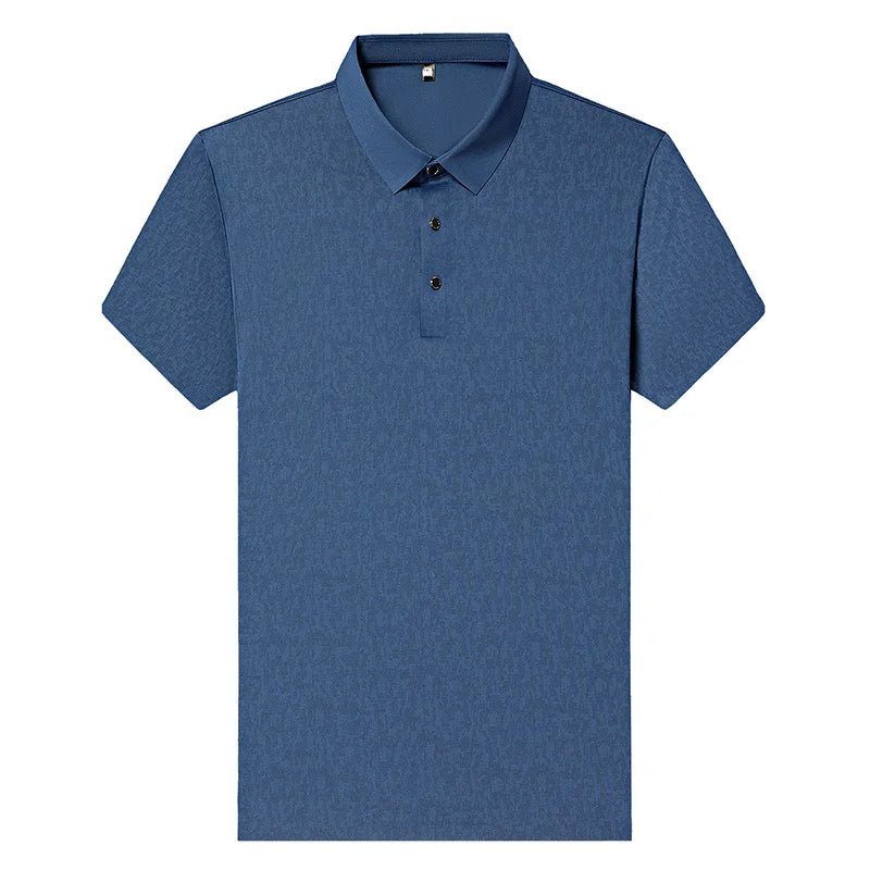 Mens Short Sleeve Geometric Pattern Polo Shirts Casual Summer Tops Lightweight Breathable Shirts for Men