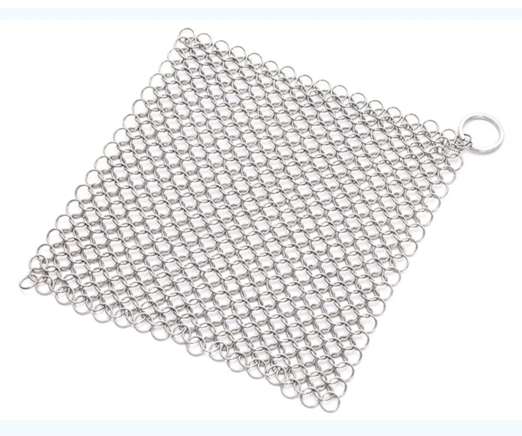 Stainless Steel Chainmail Cast Iron Pot and Pan Cleaner Scrubber