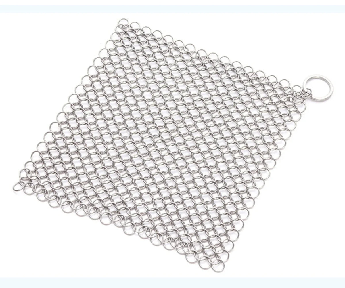 Stainless Steel Chainmail Cast Iron Pot and Pan Cleaner Scrubber
