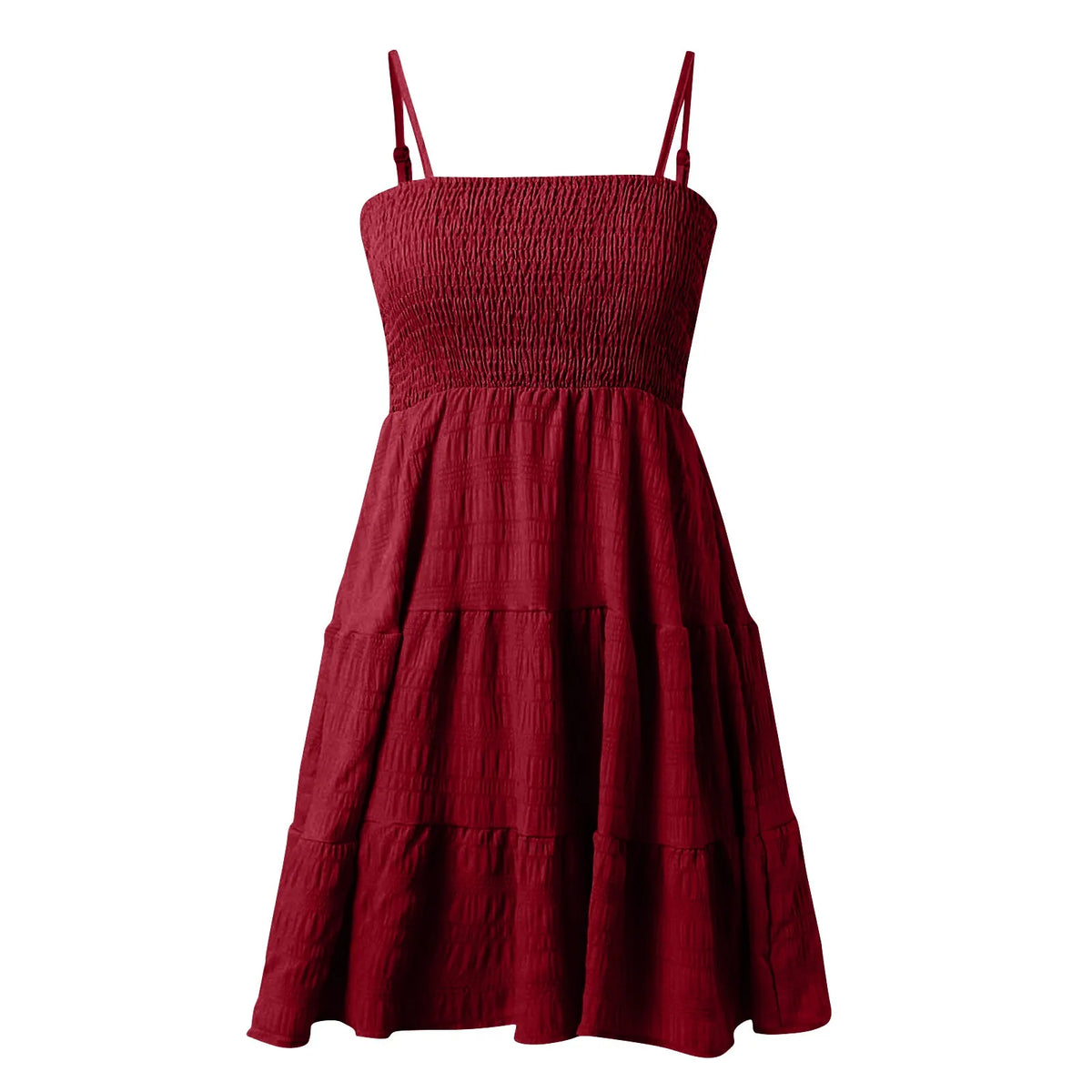 Bohemian Beach Sundress Women Sexy Sleeveless Backless Big Swing Mini Dress Solid Spaghetti Strap Ruffles Dresses Vestidos