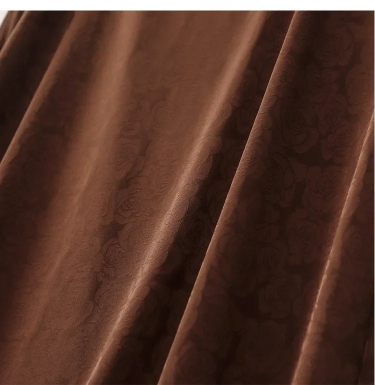 New Arrival Export Quality Genuine Silk Vinegar Satin Round Neck Rose Dress Innertank Skirt Women's Long Dress