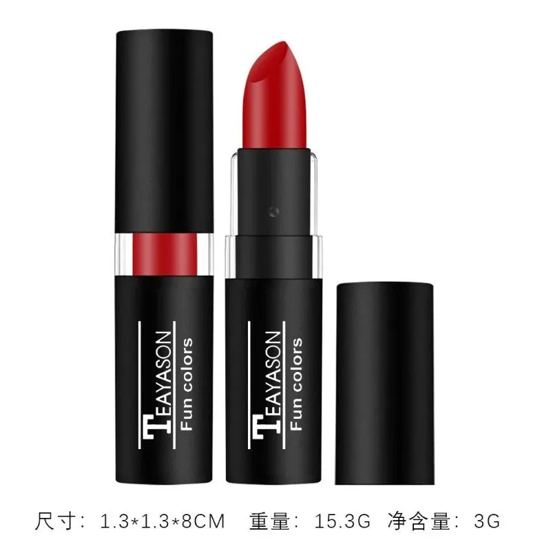 12 Colors Nude Lipstick Matte Velvety Vampire Makeup Punk Black Lip Gloss Smooth Waterproof Lasting Durable Dark Paint Cosmetics