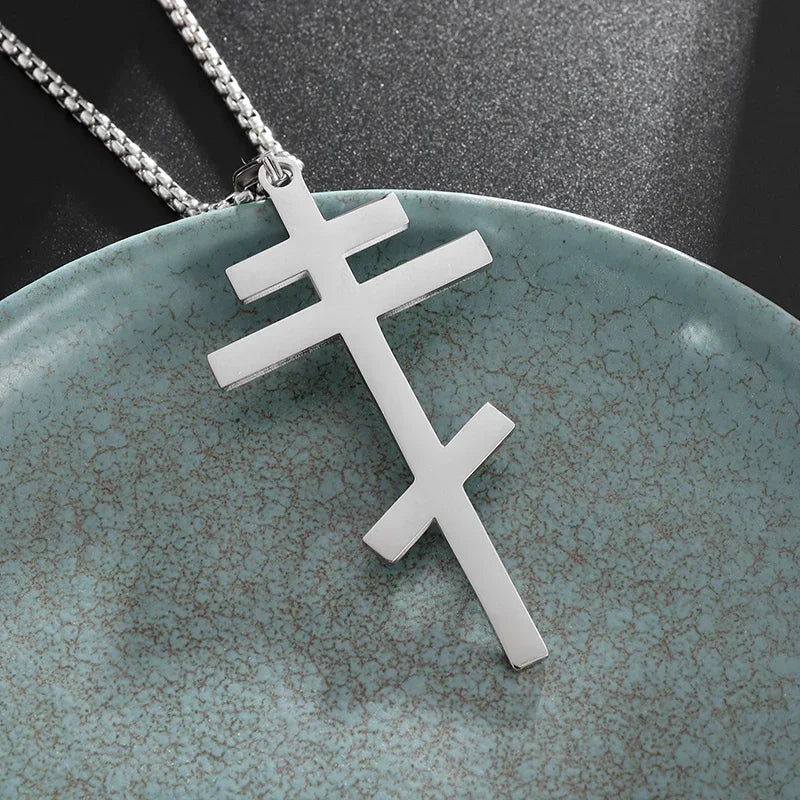 Jesus Christ Cross Mens Necklace Gold Color Cross Religious Pendant Necklace Accessory Chain Accessories