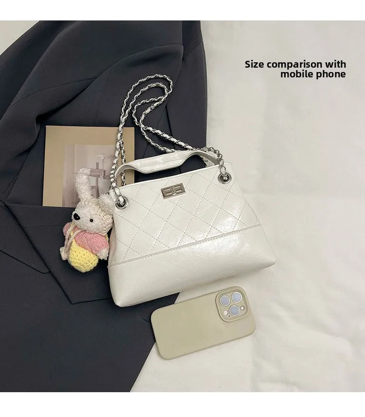 Korean Style Casual Women's Large Capacity Simple Tote Bag Fashion Trendy Underarm Leisure Handbag Daily Match PU Material