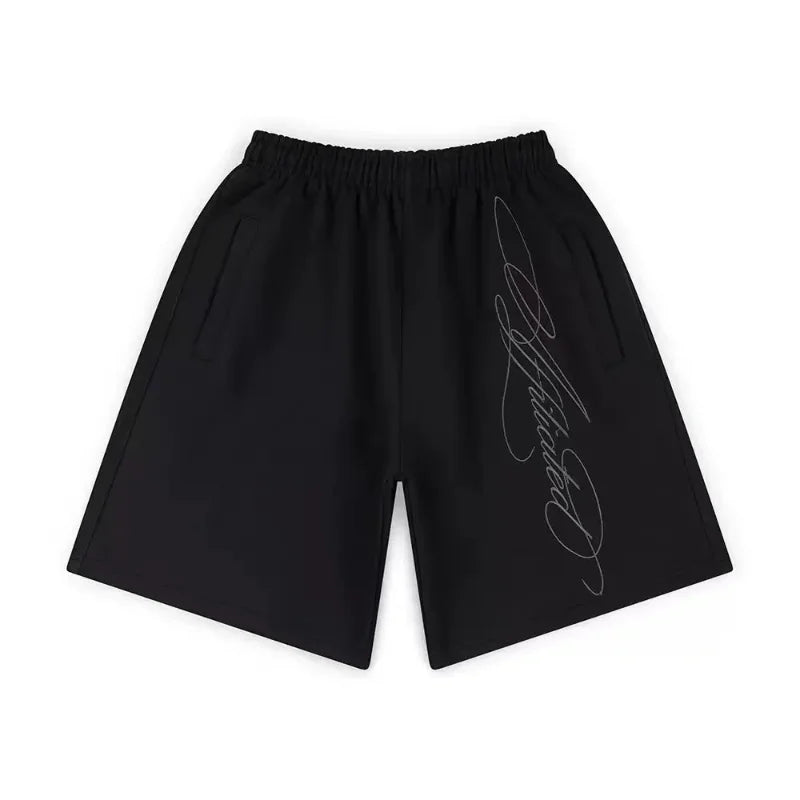 Baggy Sports Jogging Summer Casual Basketball Y2K Harajuku Street Fashion Acrylic Knit High Waist Capri Shorts for Men and Women