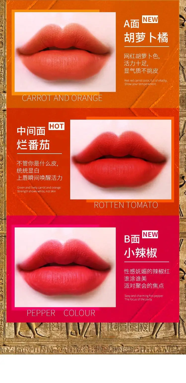 AGAG Magic 6 Colors Lipstick Double Tube Mist Waterproof Non-stick Cup Moisturizing Easy To Use Long-lasting Cosmetics Makeup
