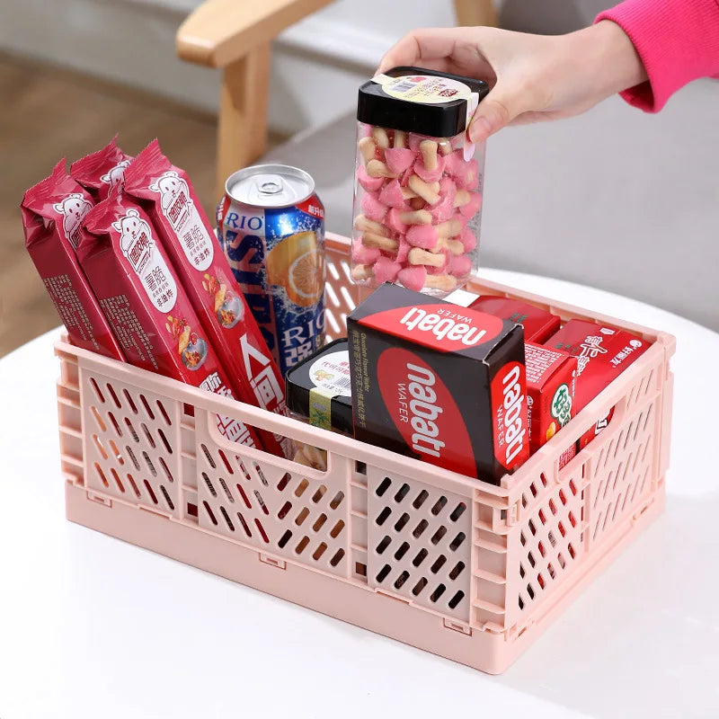 Foldable Storage Basket Wardrobe Organizer Box Kitchen Bathroom Accessories Gadgets For Clothes Toy Spices Condiments Vegetables