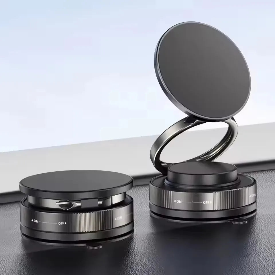2026 New Vacuum Magnetic Phone Holder for Car - Suction Cup Phone Mount for MagSafe, 360° Rotatable Portable Strong Magnet Stand