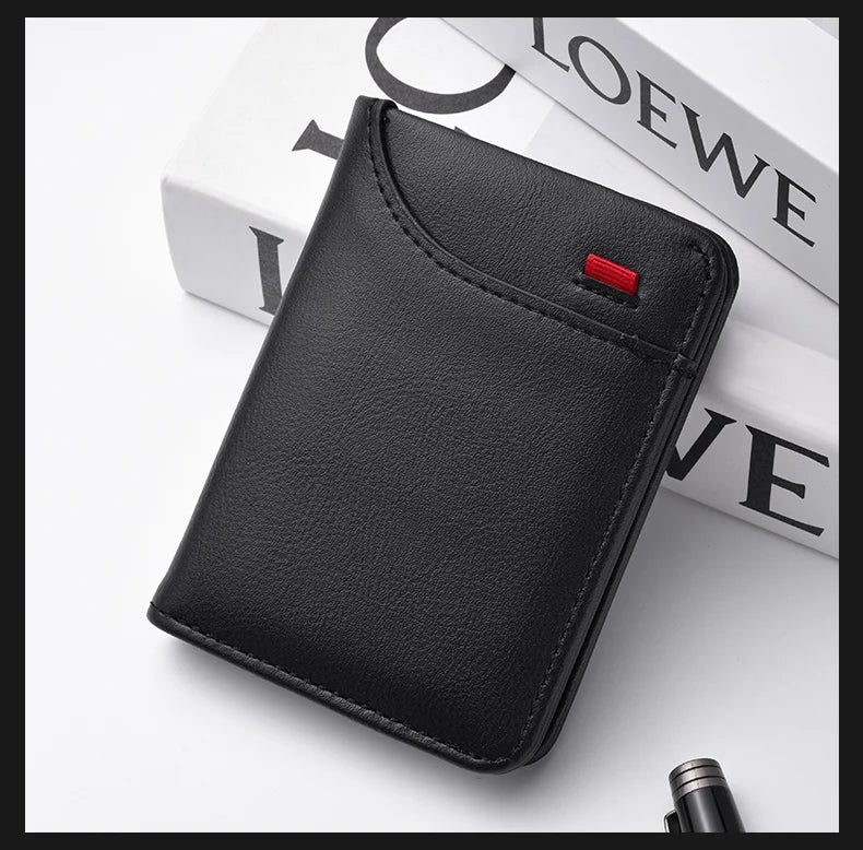 Men's Wallet Vertical Multi Card Small Wallet Driver's License Youth Mini Student Change Bag Card Bag