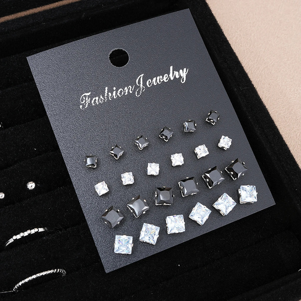 51 Pcs/Set Silver Color Chic Jewelry Set For Women'S Fashion Butterfly Heart Pearl Necklaces, Earrings, Rings, Match Daily Outfits