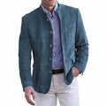 New Men's Business Casual Suit Jacket Autumn Winter Fashion Commuter Daily Basic Blazer Solid Stand Collar Jacket Men's Clothing