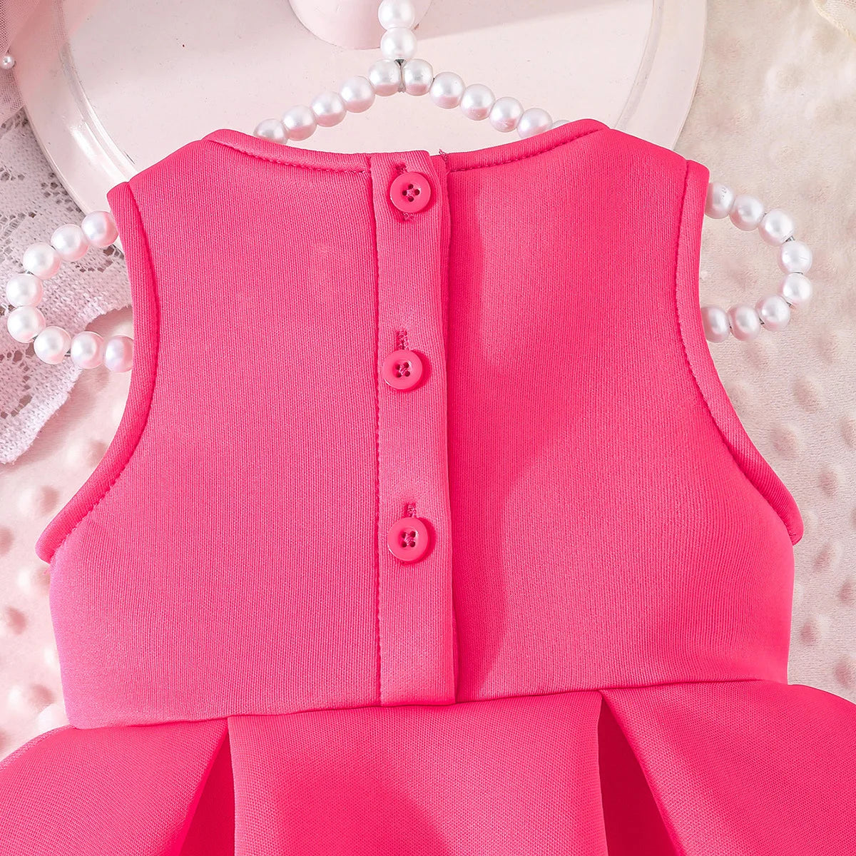 1-5Y Toddler Girl Party Dresses Sleeveless Front Fashion 3D Mesh Flower Dress For Girls Baby Kids Clothes Girls Birthday Gown