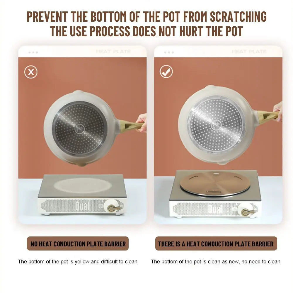 Placa de conducción de calor para cocina de inducciónPlaca difusora de calor de acero inoxidableAccesorio protector para encimera de cocina de inducción