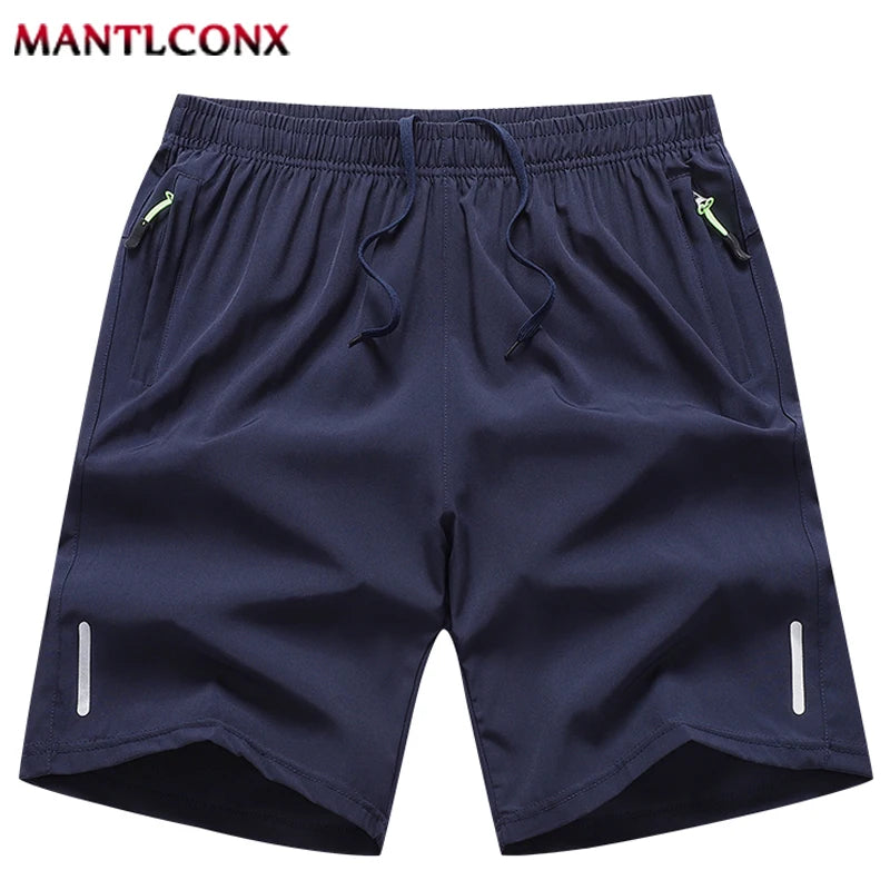 Men'S Shorts Summer Casual Board Shorts Breathable Beach Shorts Elastic Waist Jogging Running Sports Short Pants Zipper Pockets
