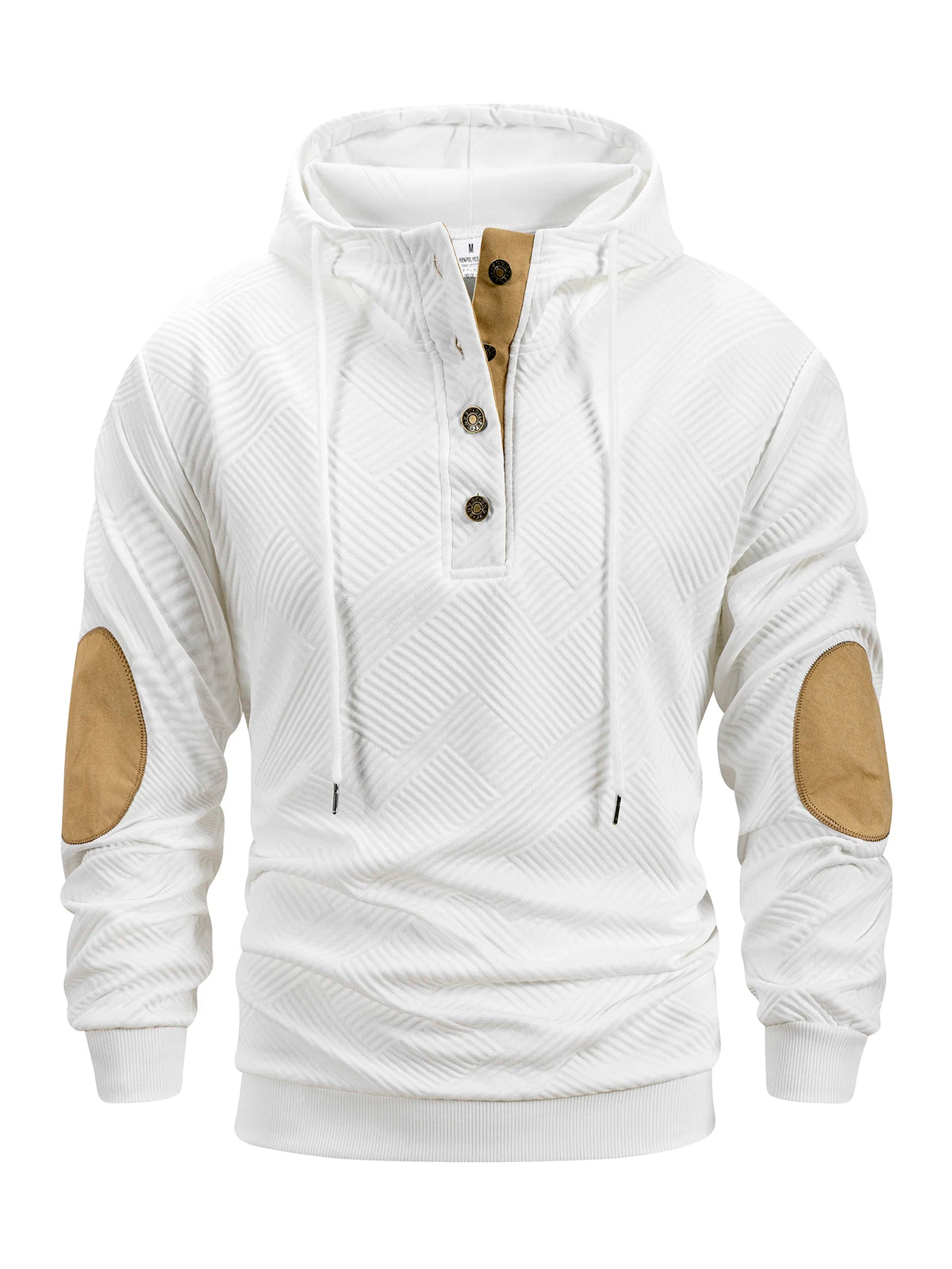 Men's 1/4 Button Hooded Sweatshirt - Casual Long Sleeve Pullover