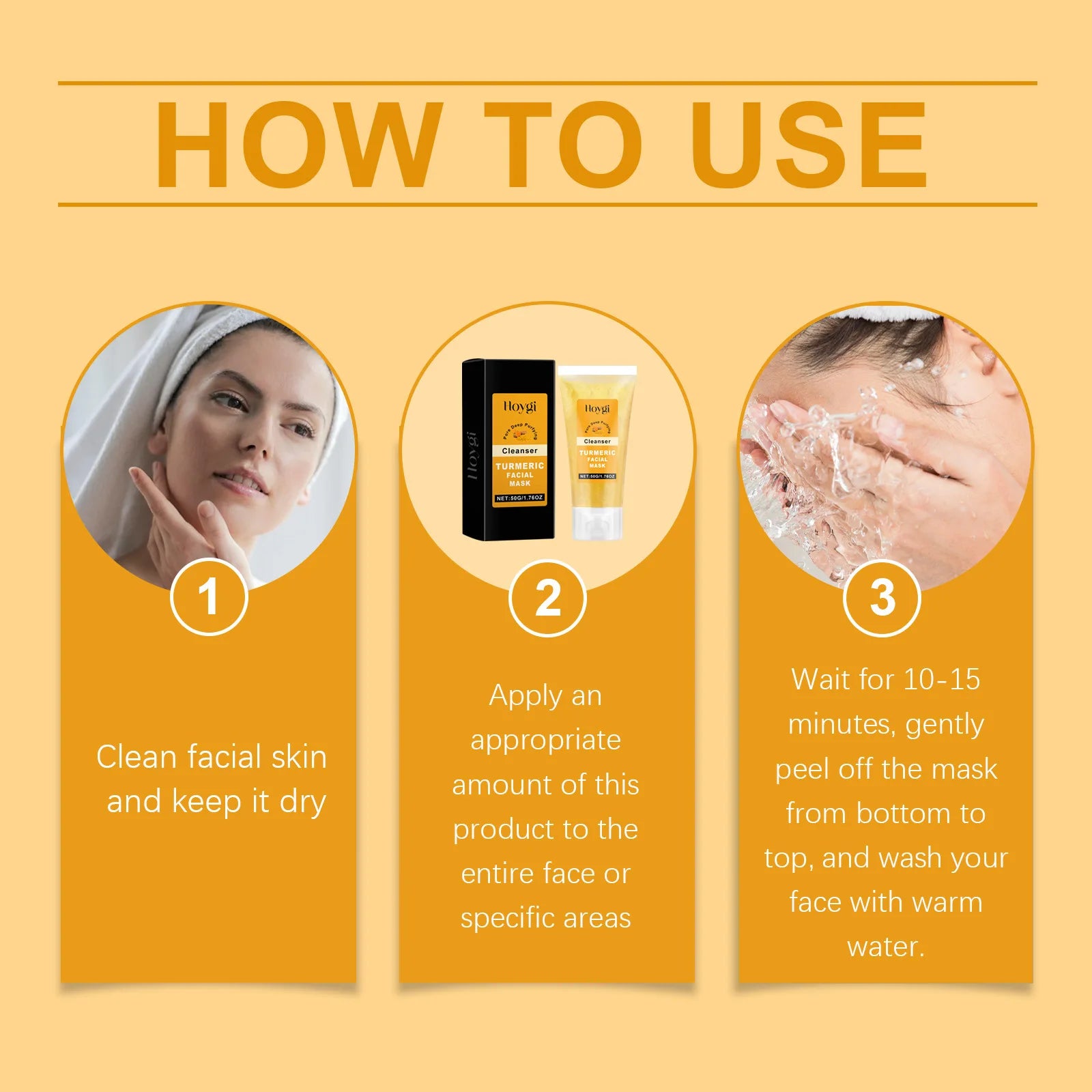 Turmeric Cleanser Oil Control Dark Spot Removal Anti Acne Deep Cleansing Shrink Pore Brightening Moisturizing Vitamin C Cream