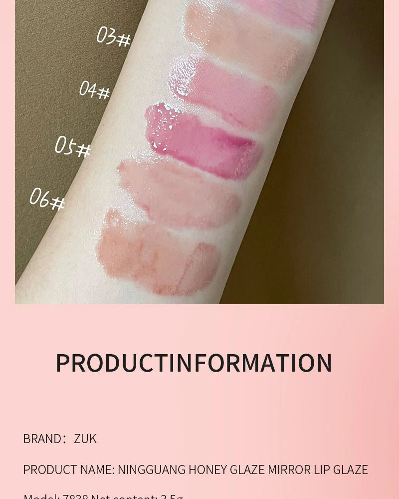 Glassy Watery Mirror Lip Gloss - Moisturizing & Glowing, for Plump Hydrated Lips, Affordable