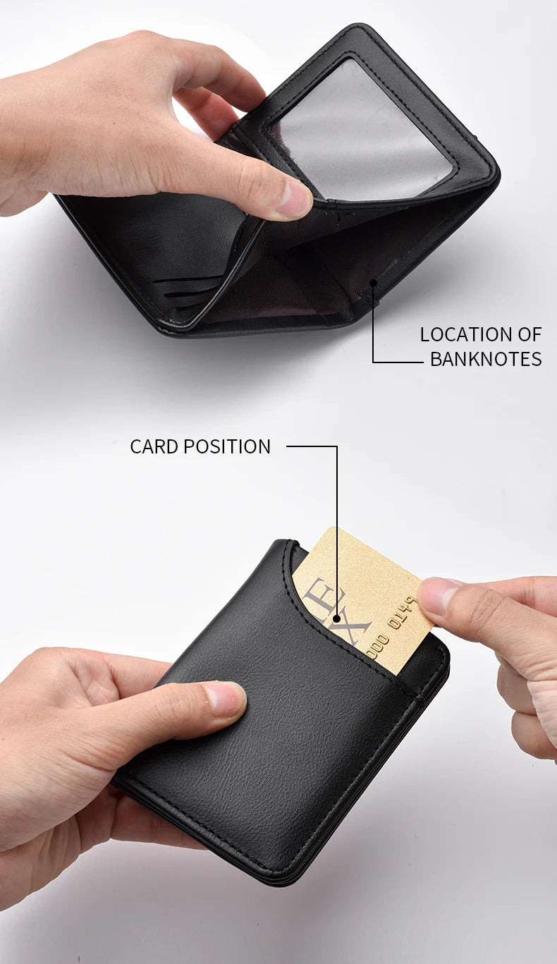 Men's Wallet Vertical Multi Card Small Wallet Driver's License Youth Mini Student Change Bag Card Bag