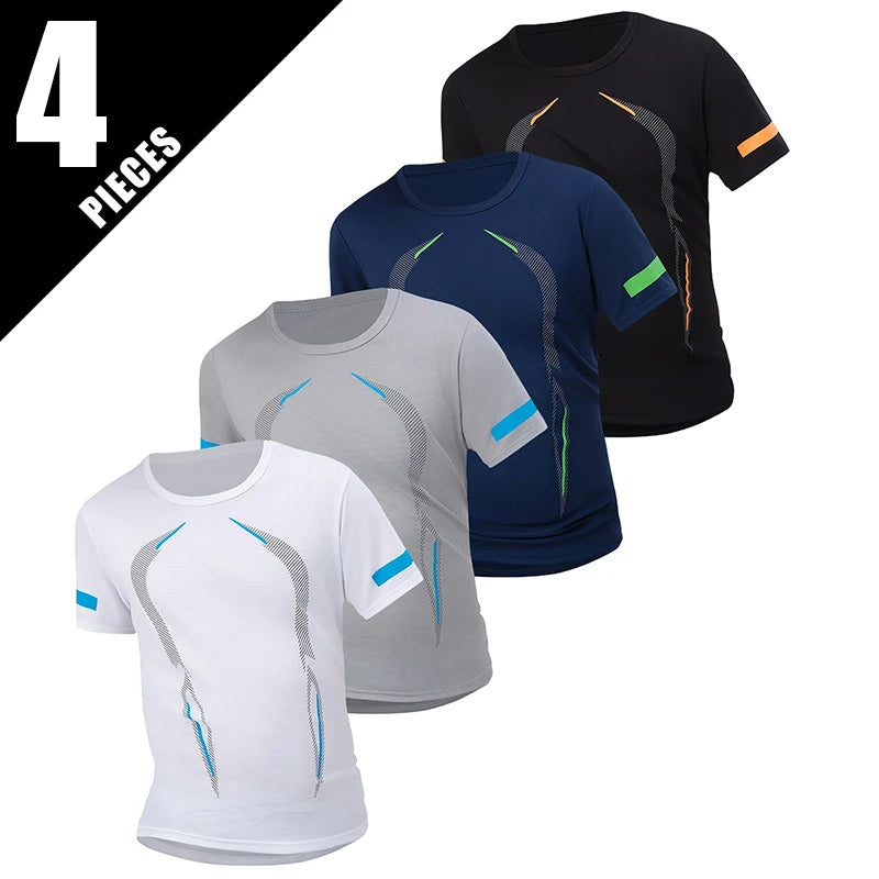 Men's Solid Color O-Neck Short Sleeve Sports T-Shirt - Polyester