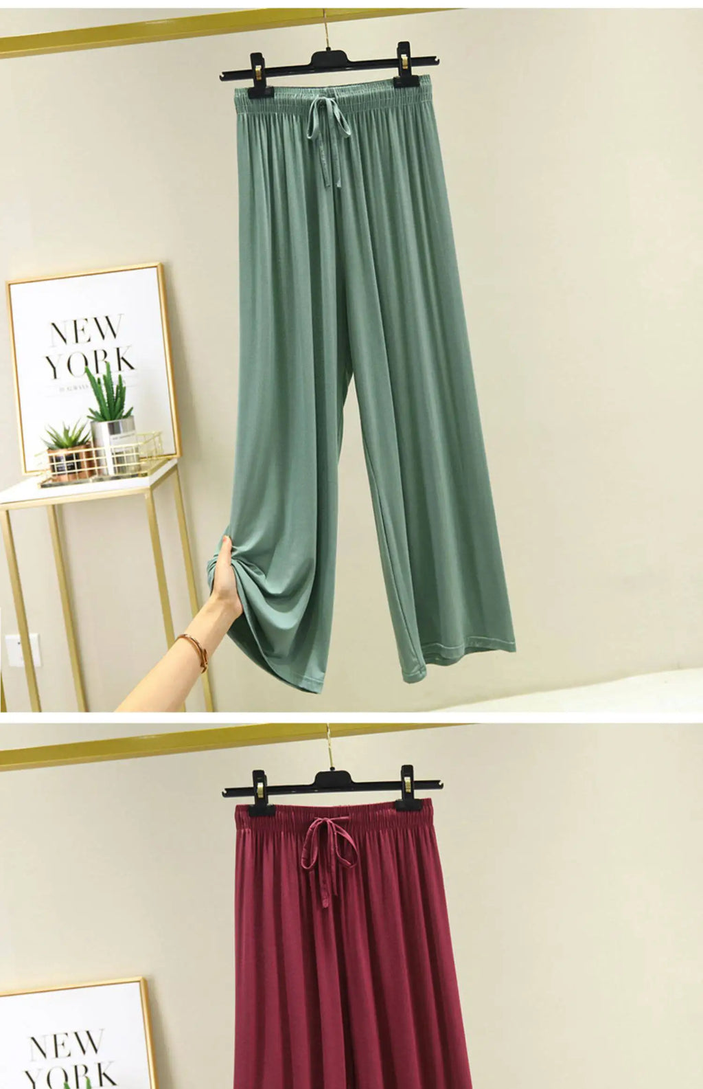 VGVFHZY Women's Wide Leg Pants High Waist Casual Loose Ice Silk