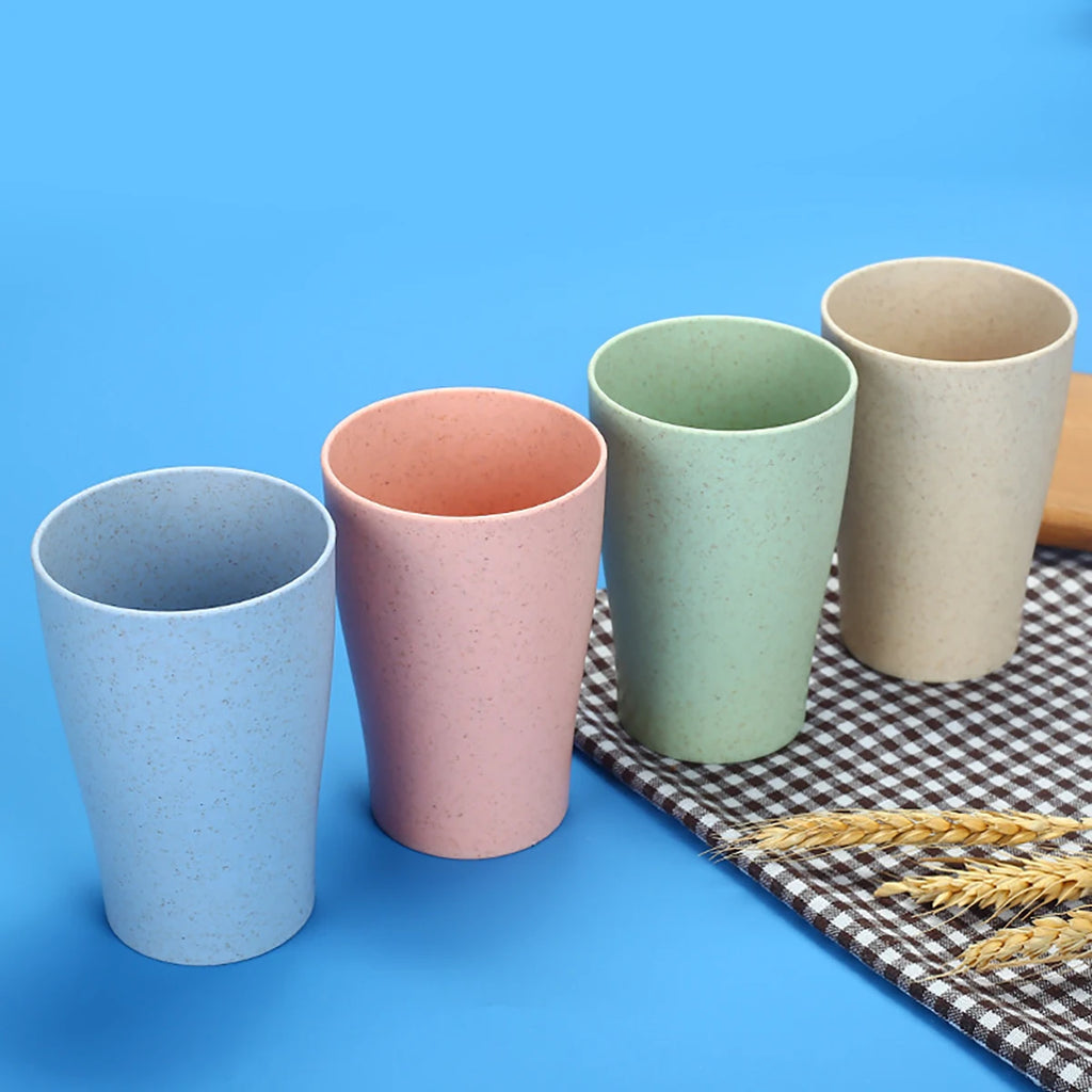 High Grade Wheat Straw Dinnerware Set Children's Unbreakable Dishes Tableware Fork Spoon Chopsticks Bowls Cup Dish Camping Set