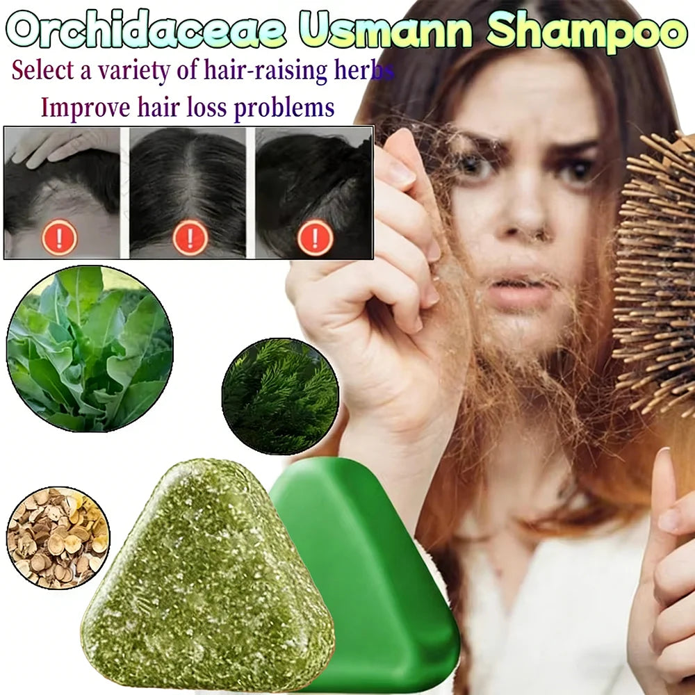 Natural Herbal Shampoo Bar - Usman Grass Handmade Soap 83g