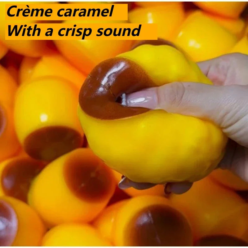 Caramel Pudding Squeezing Toy - Stress Relieving Plastic Squeeze Ball