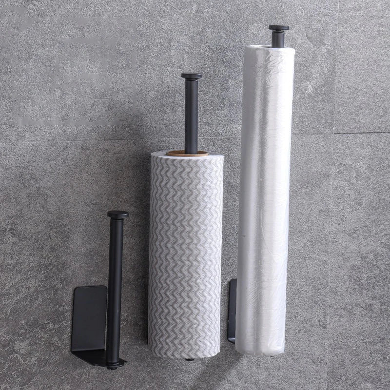 Toallero de cocina de acero inoxidable, soporte para papel de cocina, organizador debajo del fregadero, estante de almacenamiento alargado, accesorios para fregadero SNJ007
