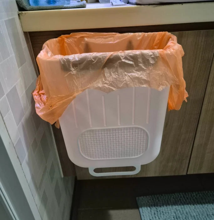 Cubo de basura plegable montado en la pared de la cocina, cubo de basura colgante para armario del hogar, cubo de basura colgante clasificado, accesorios de cocina