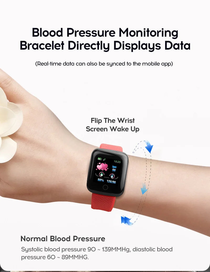 116plus Smart Watch Hombres y Mujeres Pantalla Táctil Completa Reloj Deportivo de Fitness Hombre IP67 Impermeable Bluetooth para Ios Android Smartwatch