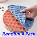 4 salvamanteles redondos de cocina, alfombrillas reutilizables resistentes al calor para proteger la mesa debajo de utensilios de cocina y platos calientes