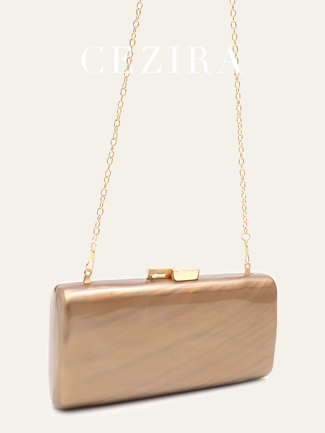 CR Women Elegant Marbled Acrylic Clutch Minimalist Simple Design Magnetic Closure Square Hard Case Box Evening Bag Bride Purse