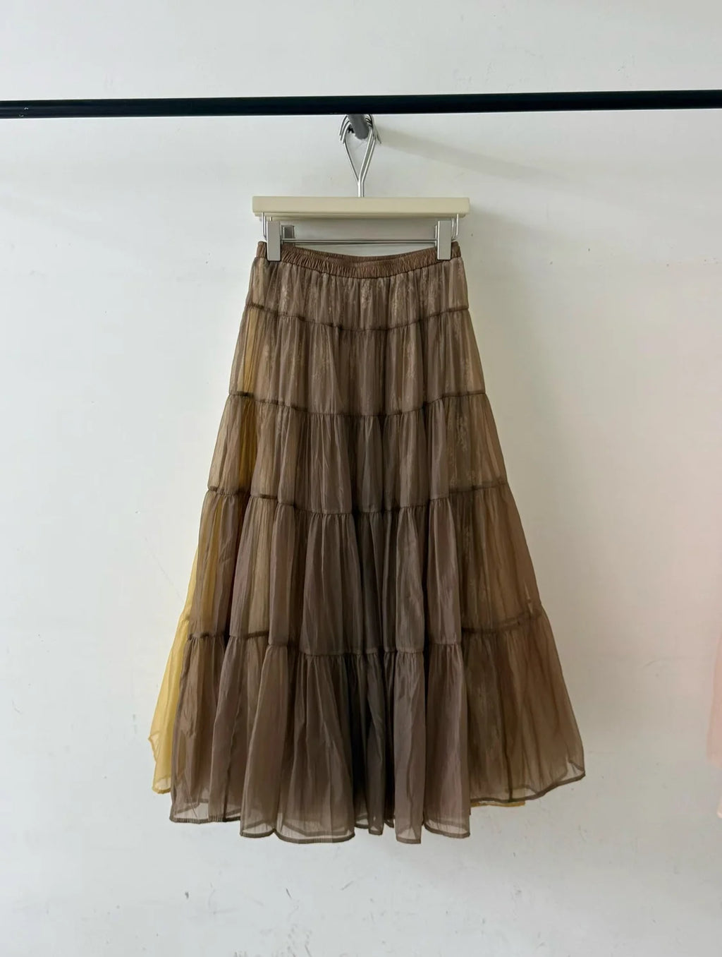 Summer New Style Women's Midi Skirt Cake Skirt Loose Fit High Waist Polyester Fiber Splice Sweet  Color Maxi Half-length