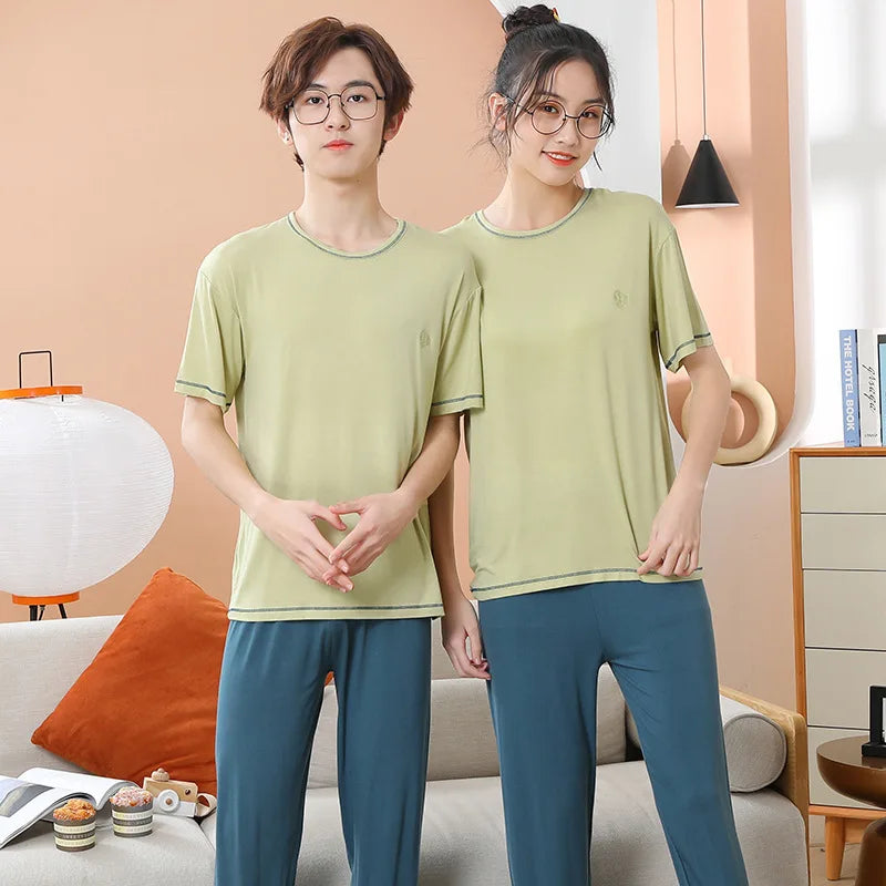 Summer Modal Cotton Girl Pajamas Set With Long Pants for Teens Boys Girls 6 8 12 14 Years Kids Children Clothes Child Boy Pijama