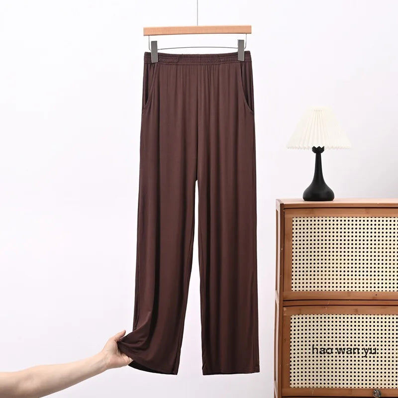 Women's Modal Pajama Pants - Casual Loose Straight Leg Sleep Bottoms