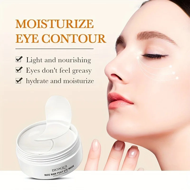 Eye Mask Pairs of Rice Milk Moisturizing Eliminates Dark Circles Eye Bags Wrinkles Tightens The Skin Suitable for All Symptoms