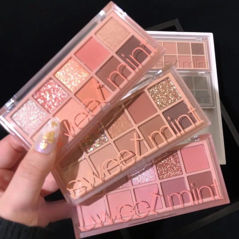10 Color Eyeshadow Palette Matte Pearl Fine Shining Pumpkin Tea Milk Earth Color Eye Shadow Tray Makeup Pigment Korean Cosmetics