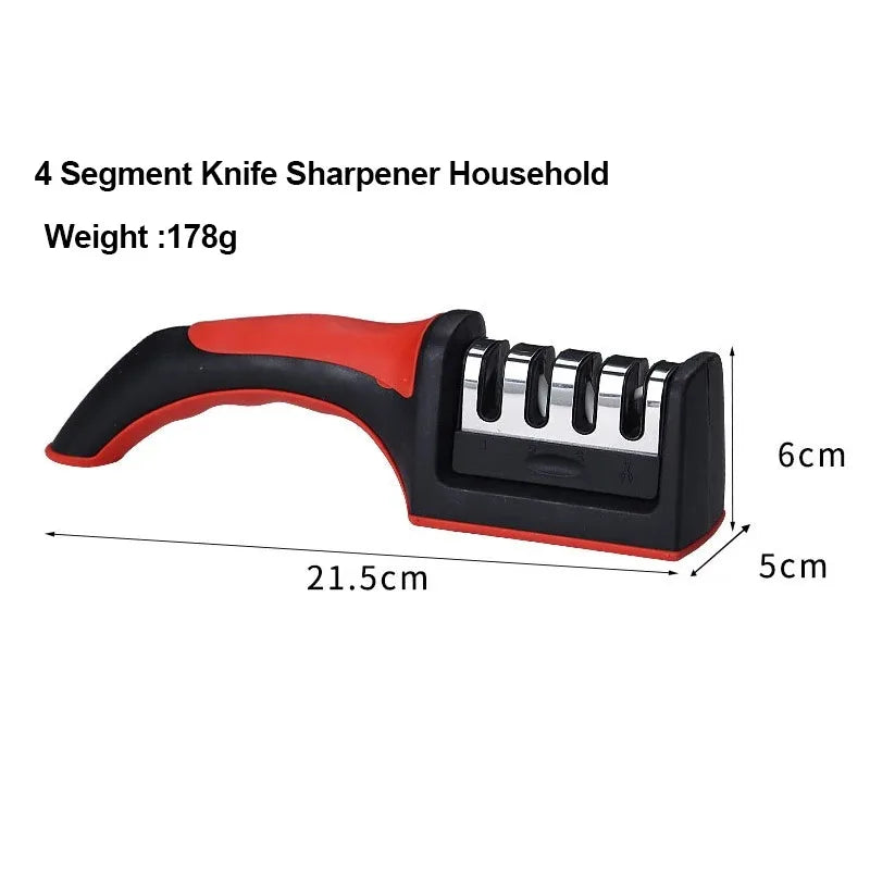 4-Stage Handheld Knife Sharpener Whetstone Stone Professional Chef Meat Cleaver Scissors Camping BBQ Home Kitchen Accessories