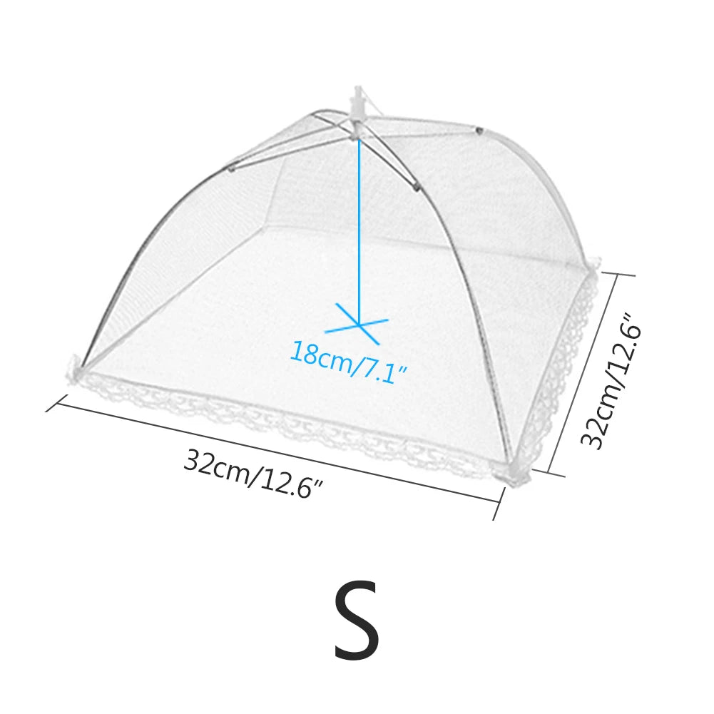 Cubierta de malla plegable para alimentos, tipo paraguas, para cocina, antimosquitos, para vegetales y frutas, transpirable, a prueba de insectos, utensilio de protección alimentaria