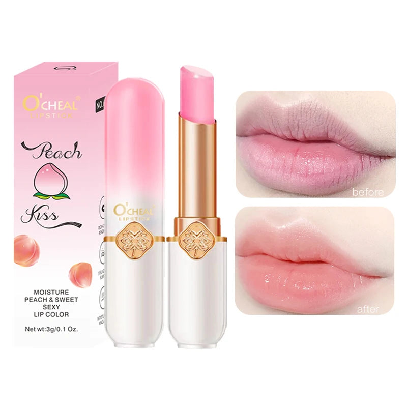 O'CHEAL Peach Color Changing Temperature Lip Balm - Moisturizing