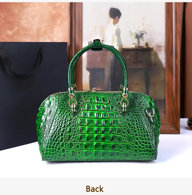 Crocodile Pattern High-End 2025 New Retro Fashion Handbag, Large-Capacity Texture, Single-Shoulder Crossbody Bag, Pillow Bag