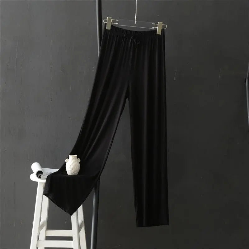AINICEXIN Women's Wide Leg Pants - High Waist Casual Modal Trousers