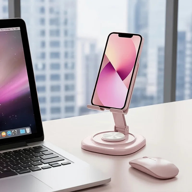 Macaron Desktop Metal Rotating Phone Stand Tablet Phone Stand for Watching TV, Live Streaming, and Video Support - Lazy Person'