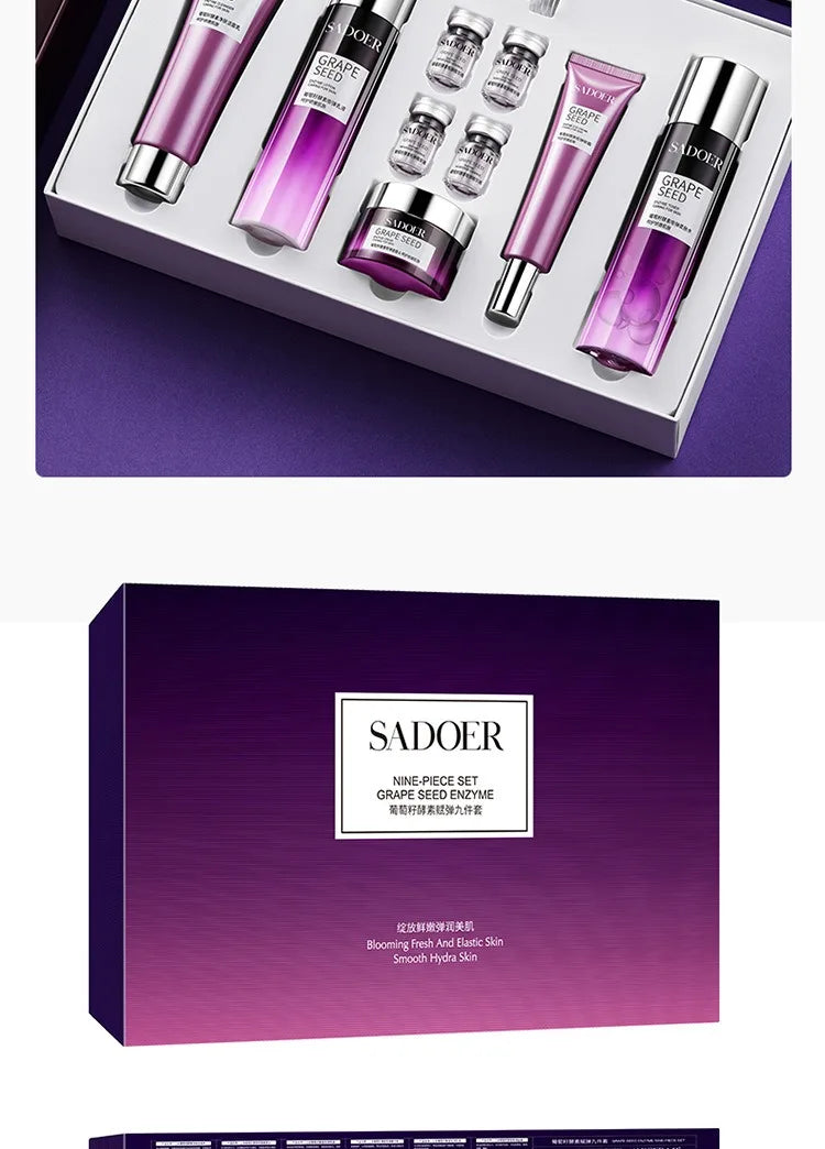 Grape seed  Moisturizing and Anti-Wrinkle Set Reduces Fine Lines Repairs Skin Hydrates Brightens Anti-Aging Firming Skin care